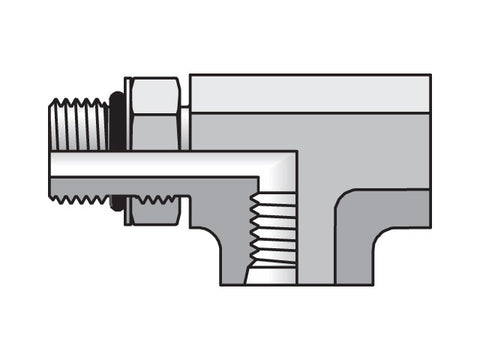 Parker Hannfin 6 AOG5JG5-SS CNG, Straight Thread Run Tee Fitting